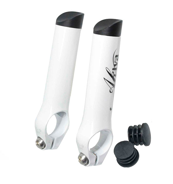 BAR-END "AKIVA" ALUMINIUM WHITE L:90MM