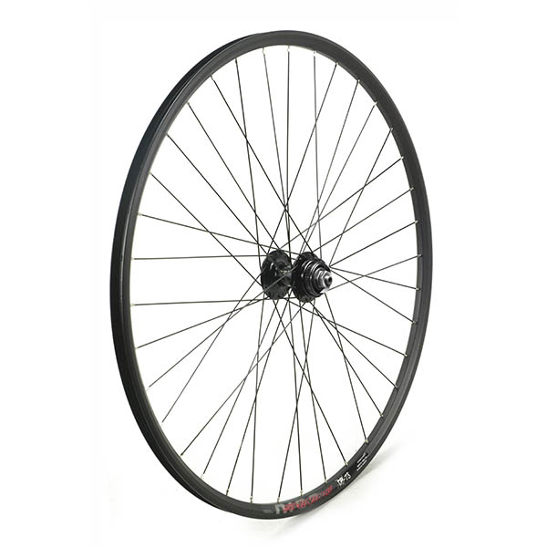 RUEDA DELANTERA 27.5", FRENO DISCO CENTER LOCK, CIERRE, 36H INOX