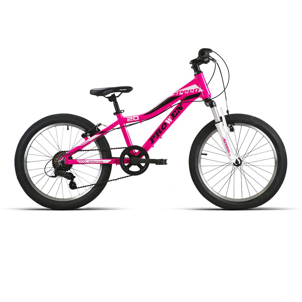 BICI 20" NIÑA ALUM. ROSA "PROWEN" 6VEL SUSP DELT 2025