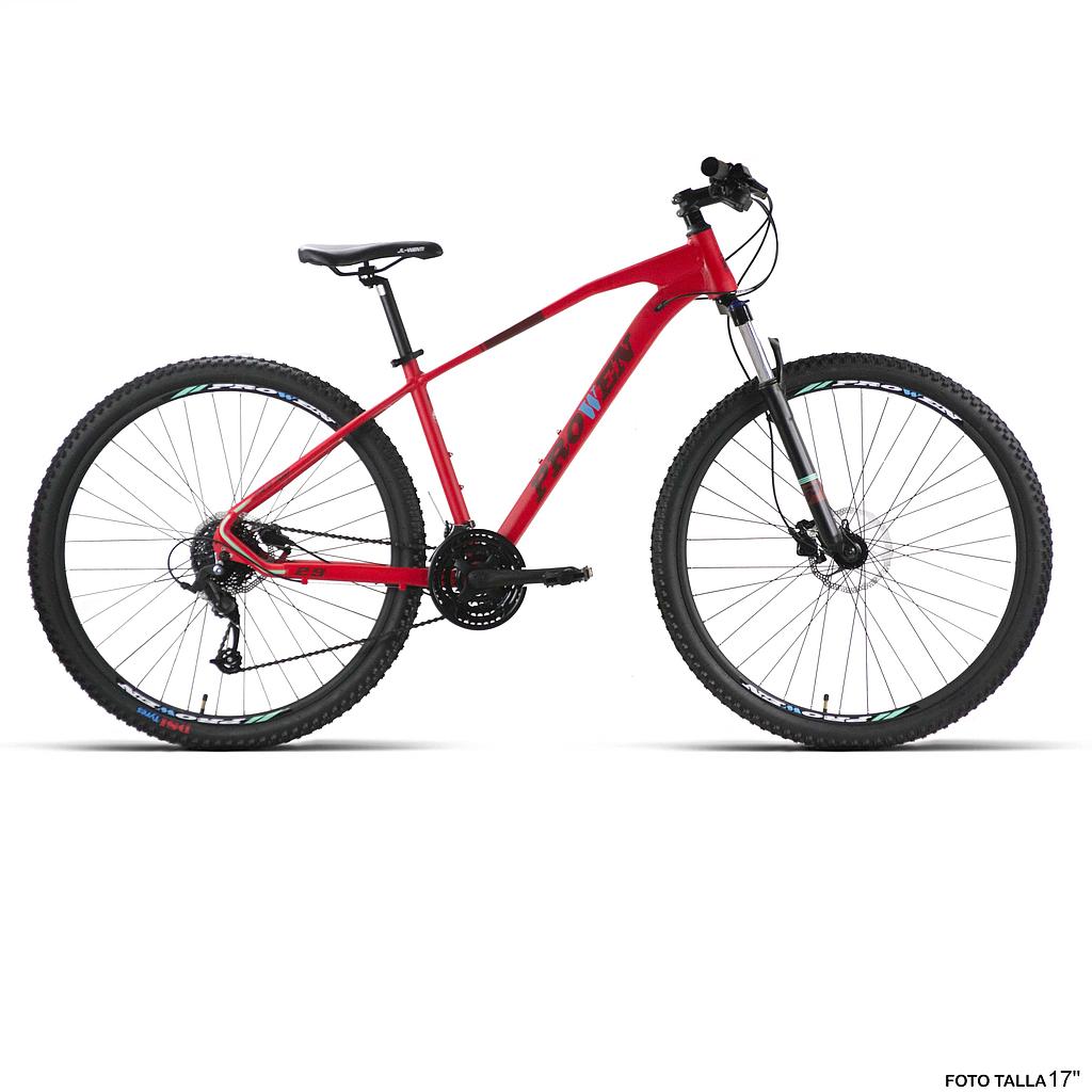 BICI 29" ALUM ROJO F/D HIDRA. "PROWEN" PRO100 24VEL T-19