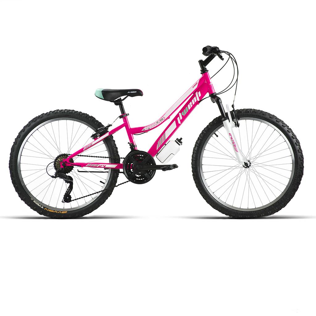 BICI 26" MUJER ACERO C/SUSP ROSA 1x7 SHIMANO