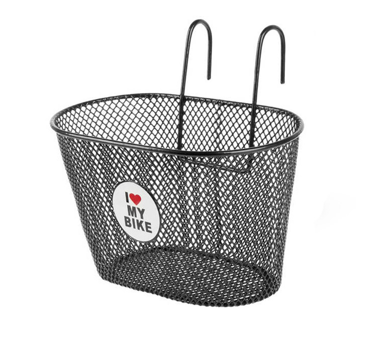 CESTA 16-20" CON GANCHO NEGRA "I LOVE MY BIKE" 240x140mm