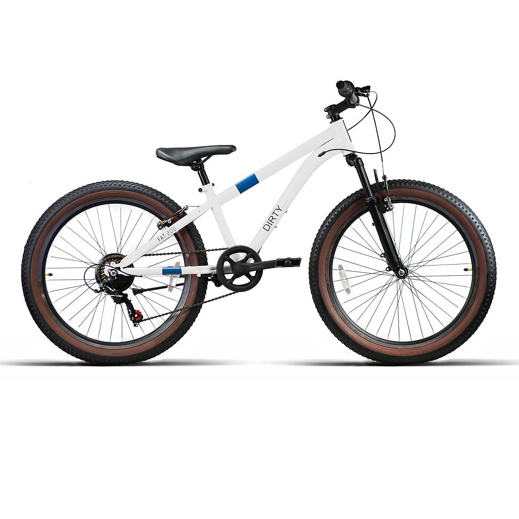 BICI 24" NIÑO ACERO "FAT200" 1x7VEL C/SUSP BLANCA 2025