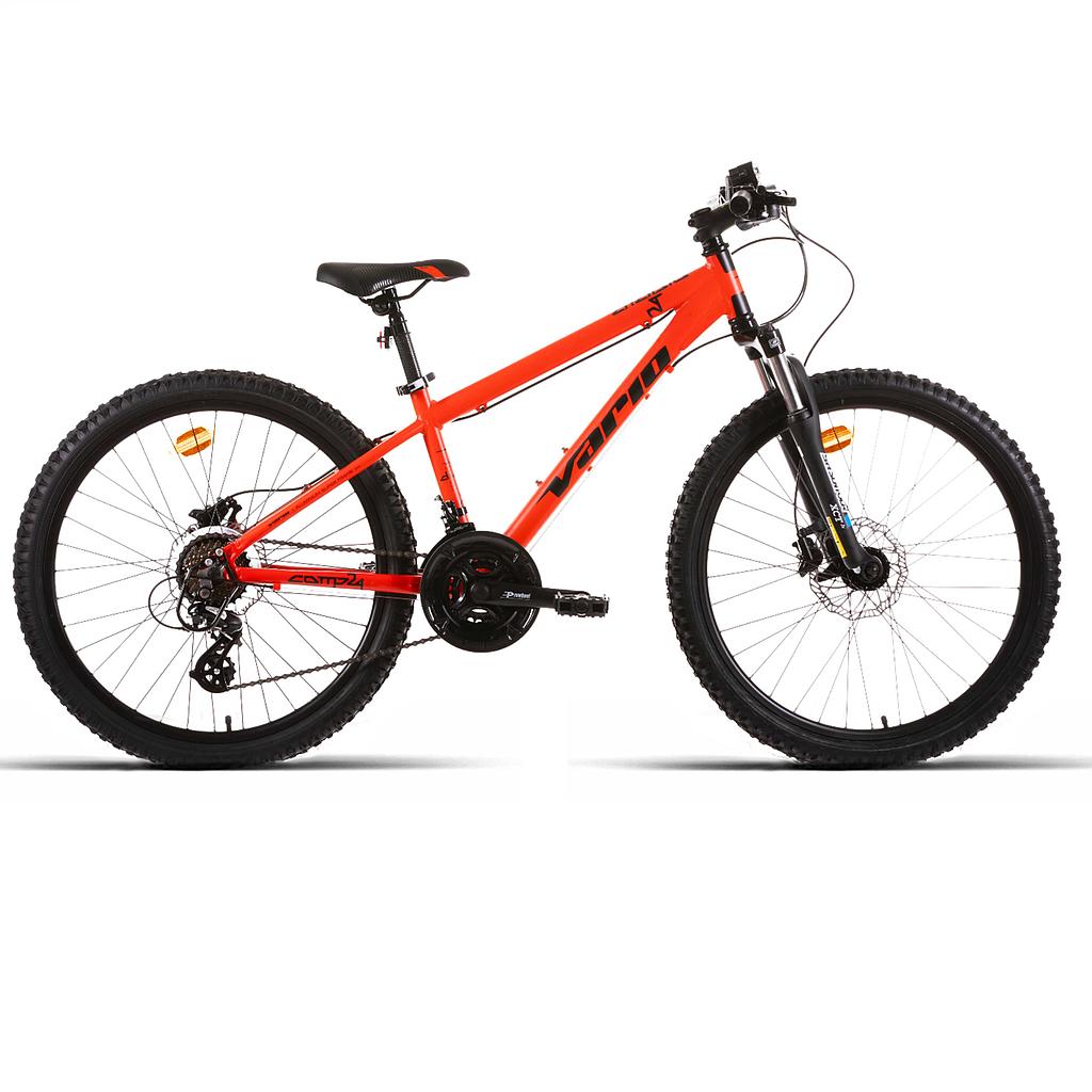 BICI 24" NIÑO ALUM SUSP F/D HID. D/MANDO 21V ROJA VARIO