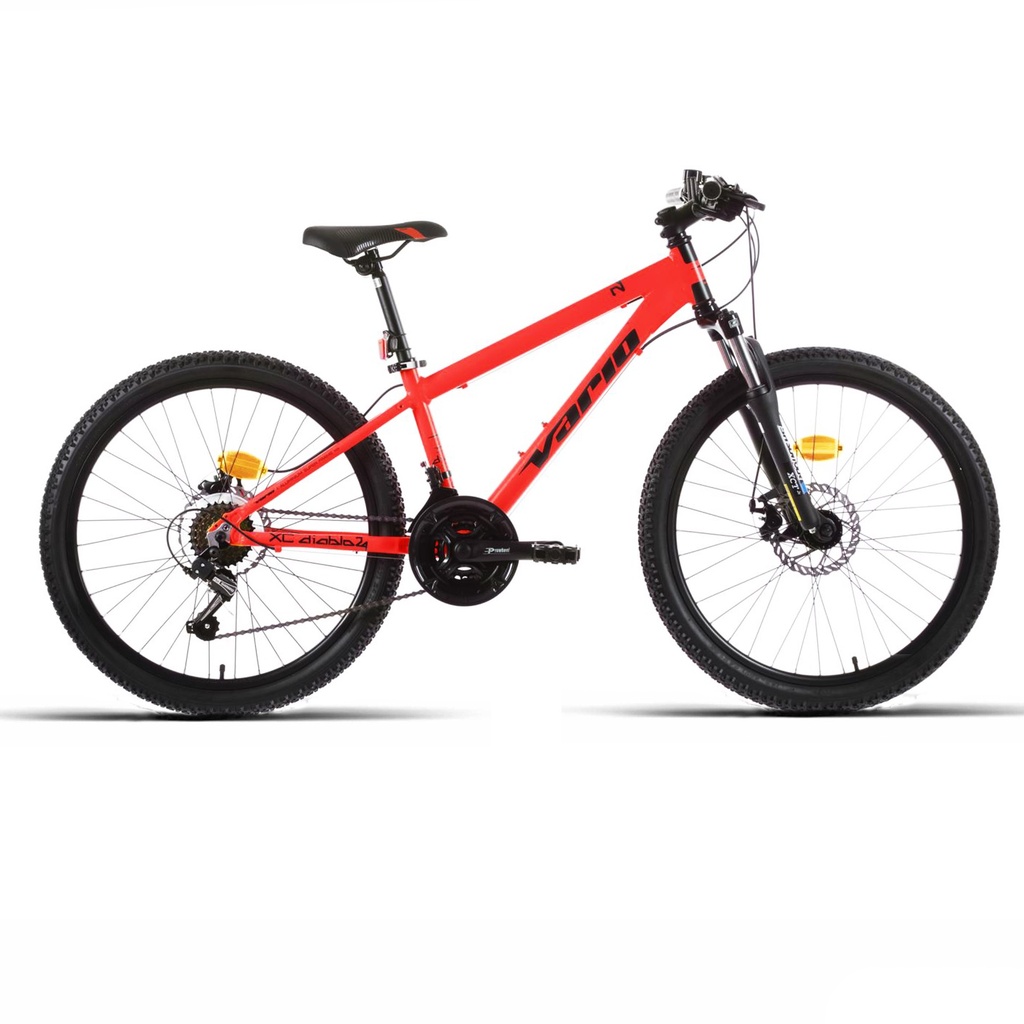 BICI 24" NIÑO ALUM SUSP F/D MECANICO D/MANDO 21V ROJA VARIO