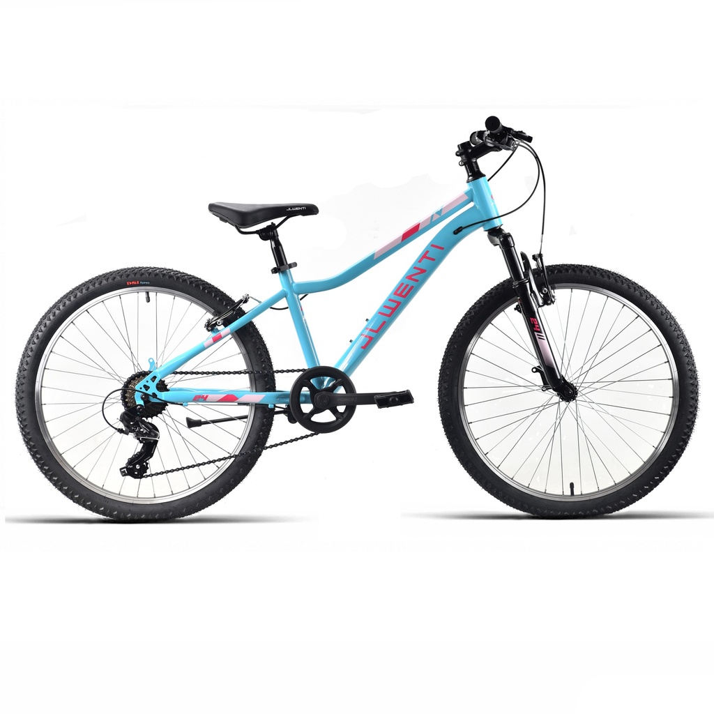 BICI 24" NIÑA ACERO C/SUSP CELESTE 1x7 SHIMANO 2027