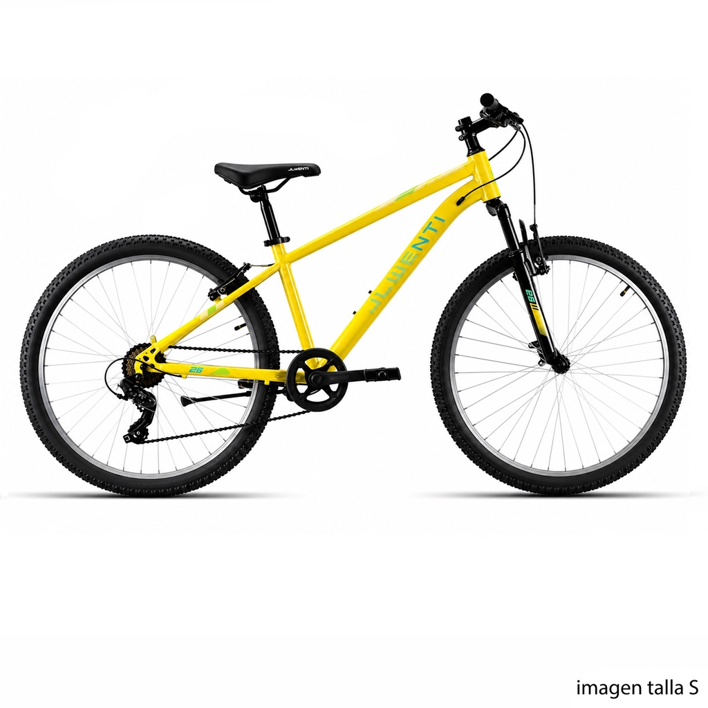 BICI 26" HOMBRE ACERO C/SUSP "SHIMANO" 1x7 AMARILLO T-17