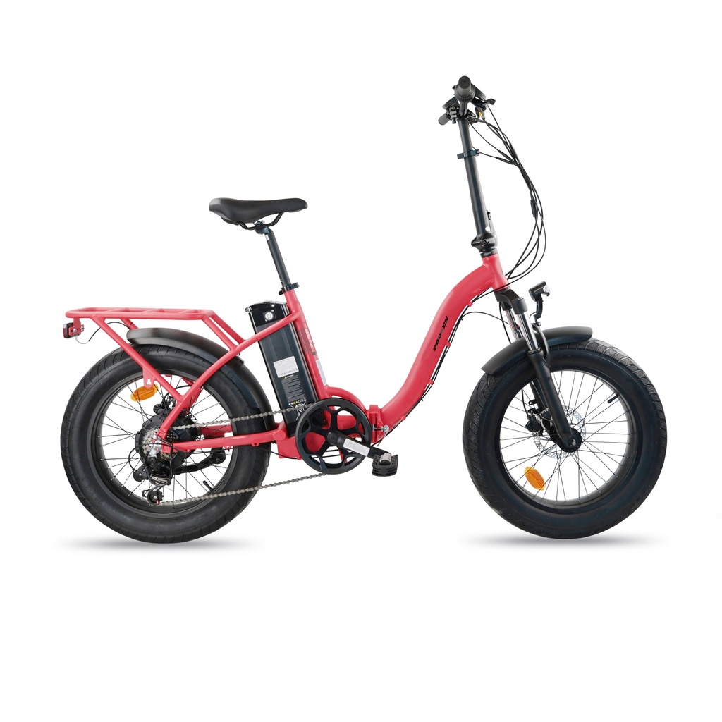 E-BIKE 20X4.00 PLEGABLE ROJA ALUMINIO 7V F/DISCO MEC. 250W / 13Ah