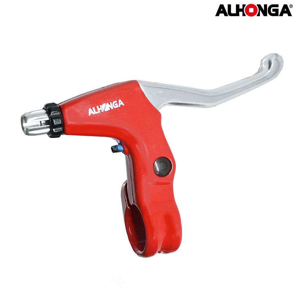 MANETAS DE FRENO "ALHONGA" ALUMINIO EN ROJO 3 DEDOS QW