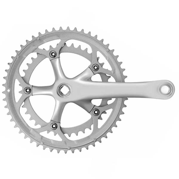 JGO.BIELAS CARRETERA 170MM 42/52 ALUMINIO/ACERO PLATA