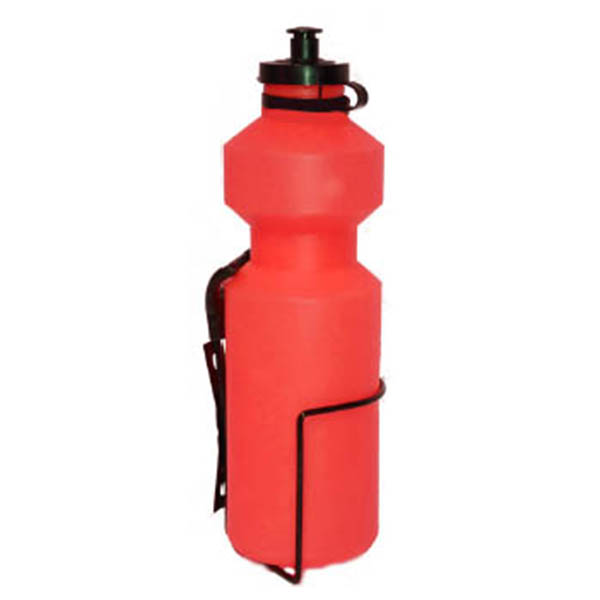 BIDON+PORTE-BIDON EN ACIER, COULEUR ROUGE