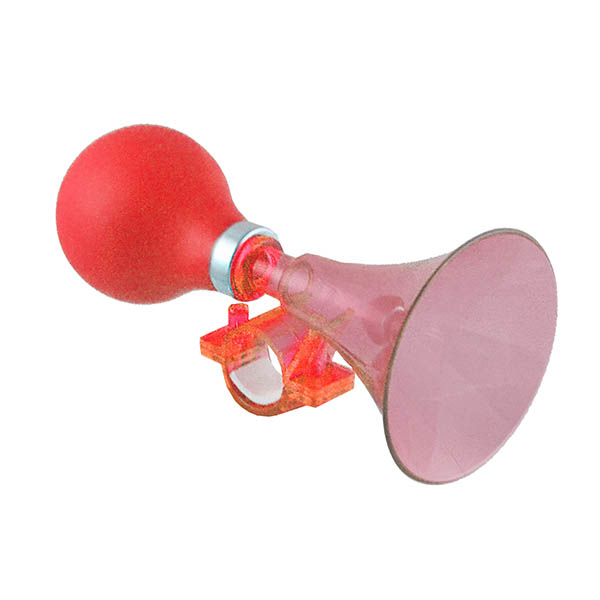 BOCINA PLASTICO TRANSPARENTE EN ROJO