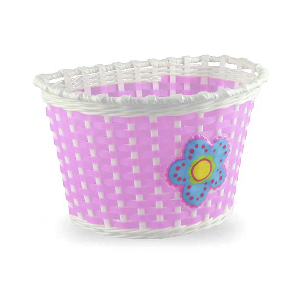 CESTA 16" PLASTICO ROSA FLORES 240x150mm