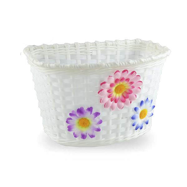 CESTO 16" PLASTICO BLANCO FLORES 240x150mm