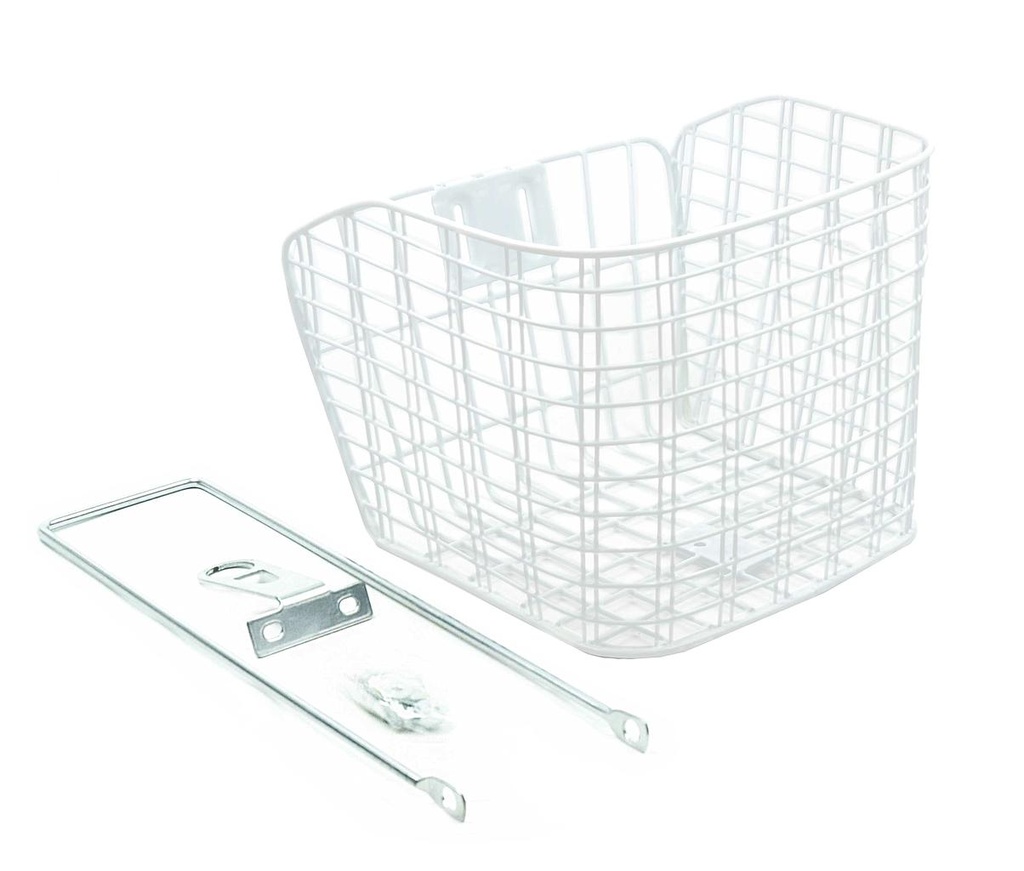 CESTA 20" BLANCO CON VARILLA 300x220mm