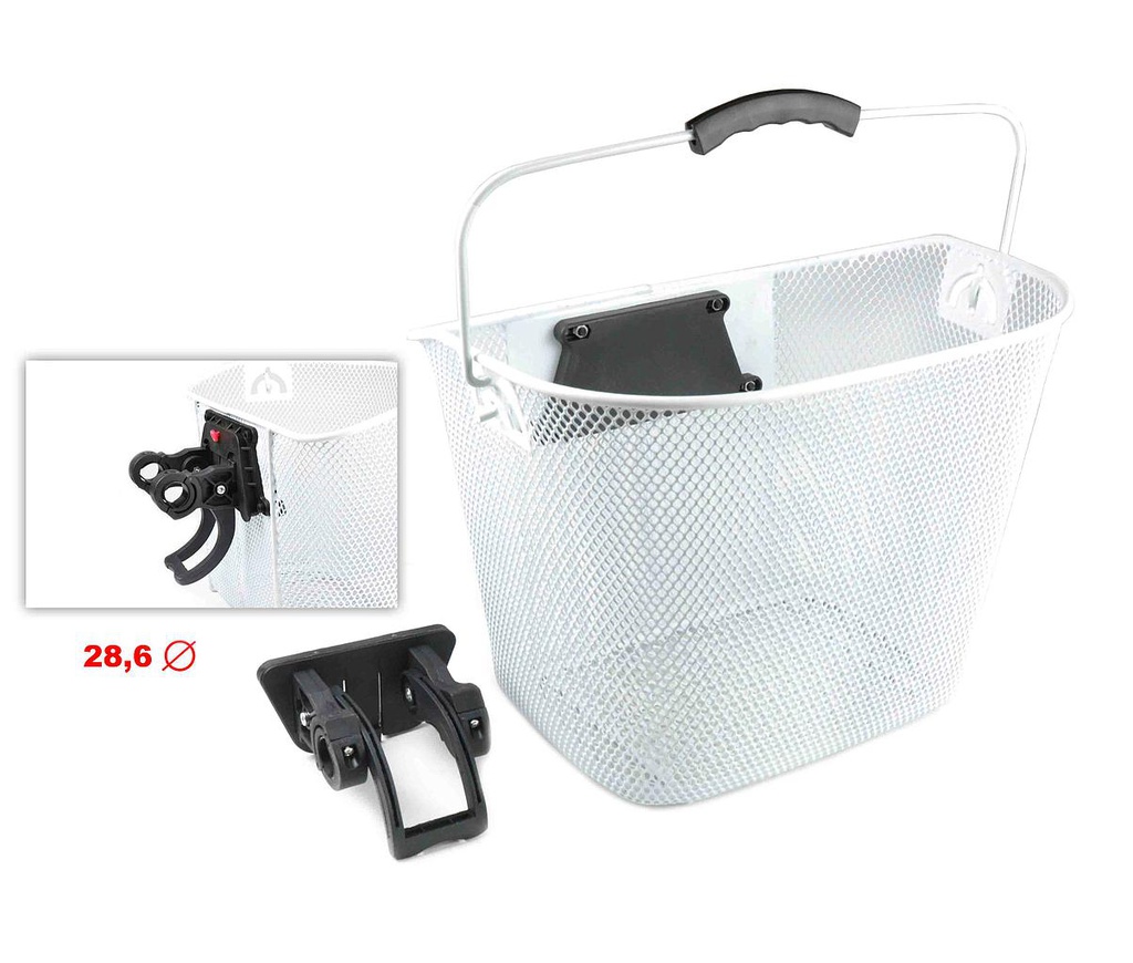 CESTO BICI 26" CON CIERRE RAPIDO EN BLANCO BF-012G2
