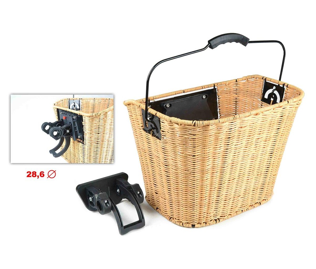 CESTA 26" DELANTERA CON CIERRE RAPIDO DE BAMBOO-NATURAL