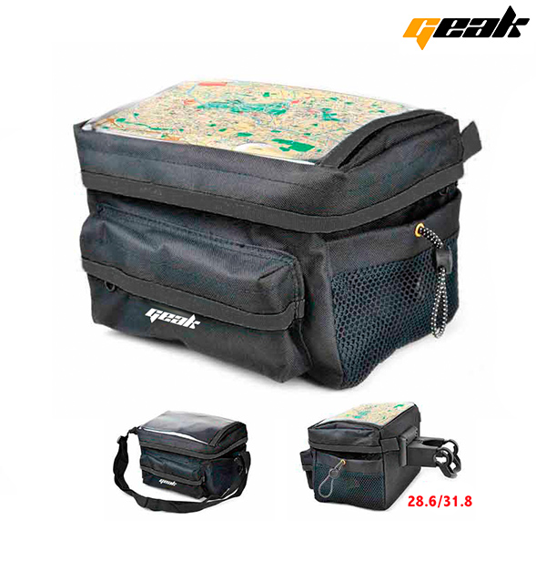 BOLSA "GEAK" AL MANILLAR CIERRE RAPIDO 28.6/31.8 24x18x12CM