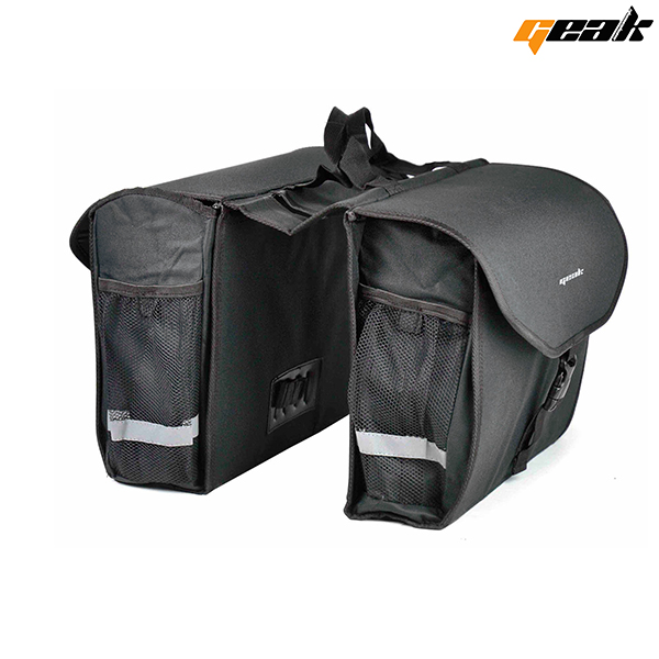 ALFORJA NEGRO "GEAK" DOBLE, CAPACIDAD;10.4X2L.