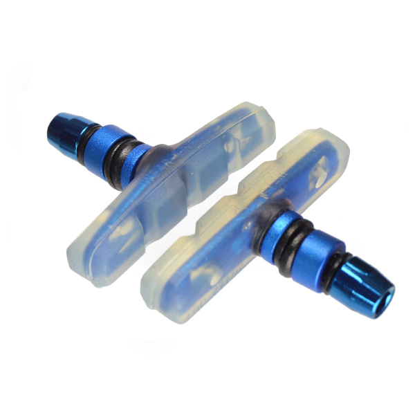 PAR ZAPATAS CON TORNILLO, "ALLONGA" AZUL/TRANSPARENTE