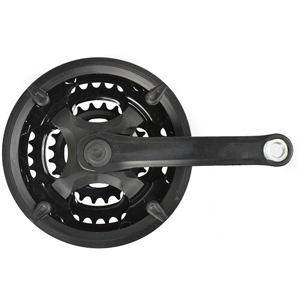 JGO.BIELAS 170MM 24/34/42D ACERO PLASTIFICADO NEGRO 