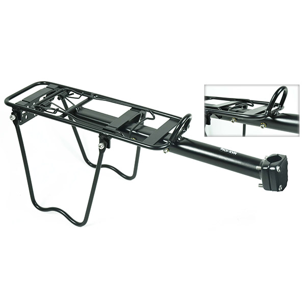 93852 PORTABULTOS SUJECCION TIJA, 26", ALUMINIO NEGRO, SOPORTE ALFORJA