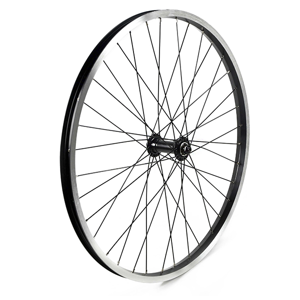 RUEDA DELANTERA 24" NEGRA, BUJE ALUMINIO 36H C/CIERRE 