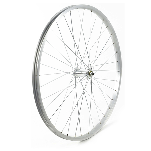 RUEDA DELANTERA 26" PLATA, BUJE ALUMINIO, 36H C/CIERRE