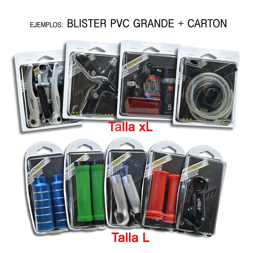 BLISTERS PVC AUTOCIERRE GRANDE + CARTON  