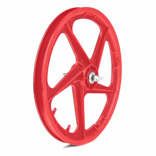 RUEDA DELANTERA PLASTICO BMX, COLOR ROJO