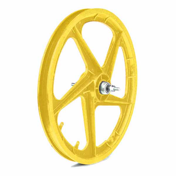 RUEDA TRASERA PLASTICO BMX, COLOR AMARILLO