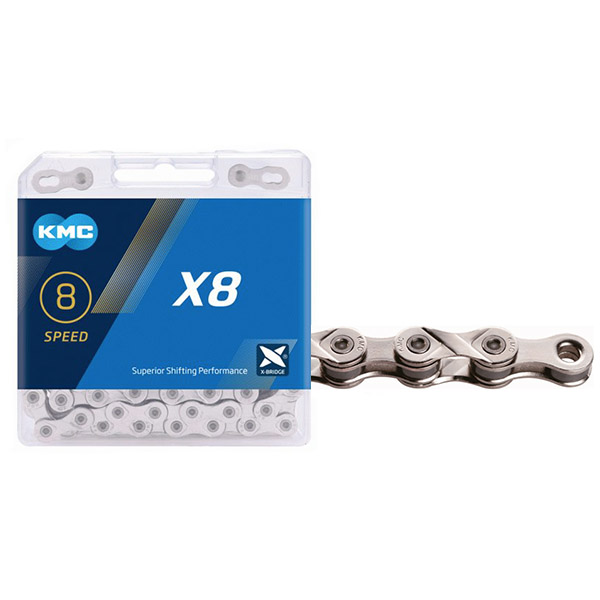 22068 CADENA 8 VEL E-BIKE "KMC" 1/2" x 3/32" 116L PLATA QW