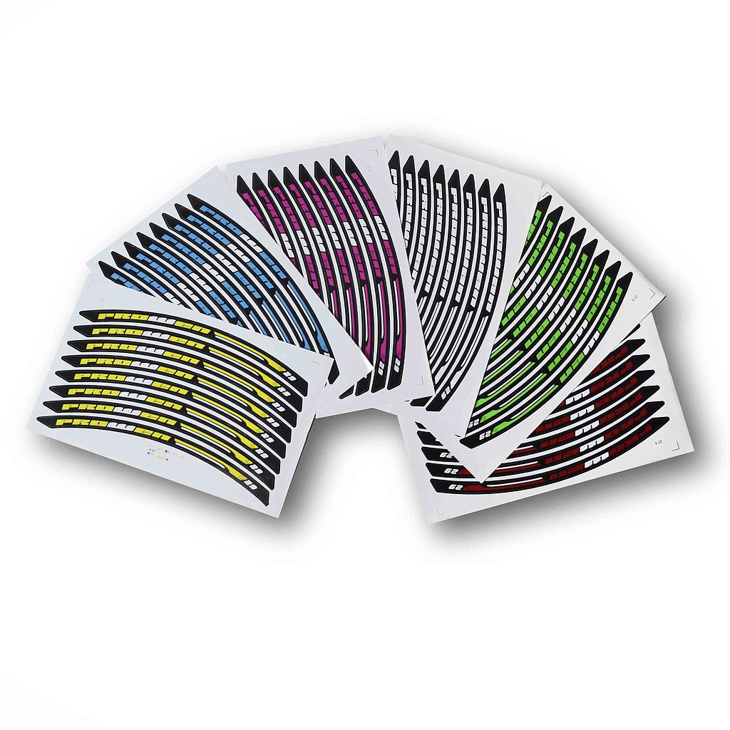 PEGATINAS LLANTA 29" 8PCS VARIOS COLORES "PROWEN"