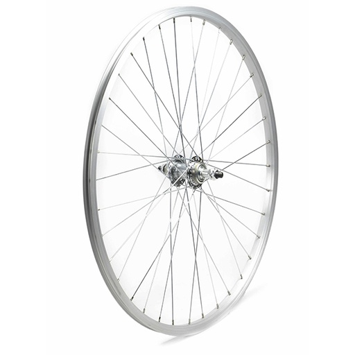 [99274T] RUEDA TRASERA 24" 1.3/8 (ETRTO 540) PLATA, 36H 1 VEL TUERCA