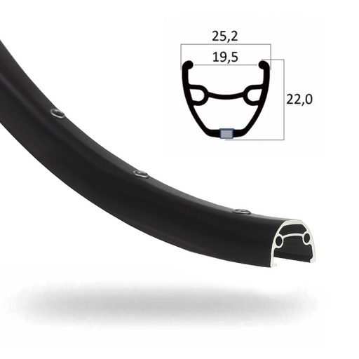 [RIM29L] LLANTA 29x2,10/2.35 ALUM NEGRA 32H ANCHO 25,2MM