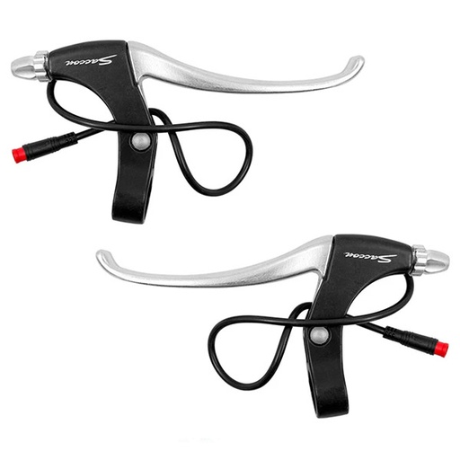 [99285] MANETAS FRENO ALUMINIO NEGRO "E-BIKE" 2 PIN M8 CUT OFF