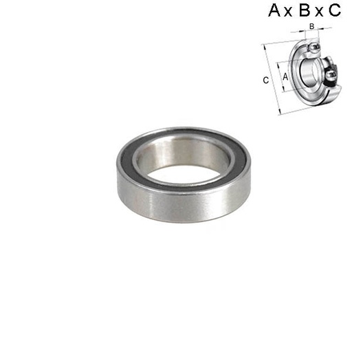 [ROD820] RODAMIENTO SELLADO 15x5x24mm (RUEDA) 6802RS CERAMICO