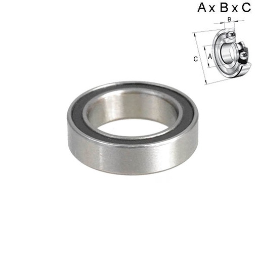 [ROD824] RODAMIENTO SELLADO 17x5x26mm (RUEDA) 6803RS CERAMICO