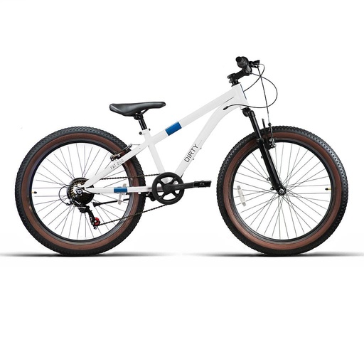 [34102] BICI 24" NIÑO ACERO "FAT200" 1x7VEL C/SUSP BLANCA 2025