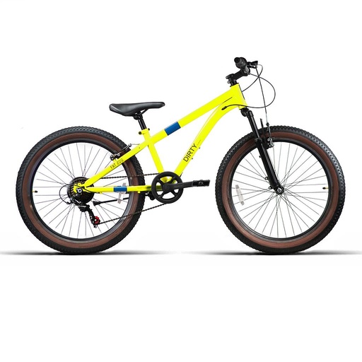 [34105] BICI 24" NIÑO ACERO "FAT200" 1x7VEL C/SUSP AMARILLO 2025