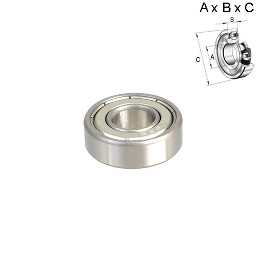 [38473] RODAMIENTO SELLADO (RUEDA) 9x8x26, 629-2RS M9
