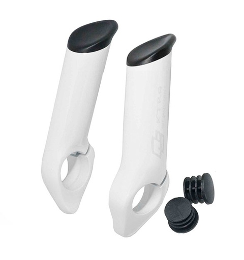[38502] BAR-END WHITE ALUMINUM LONG 80 MM