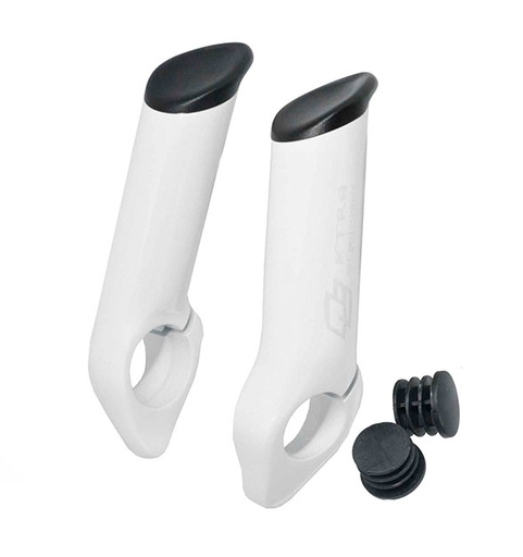 [38502] BAR-END WHITE ALUMINUM LONG 80 MM
