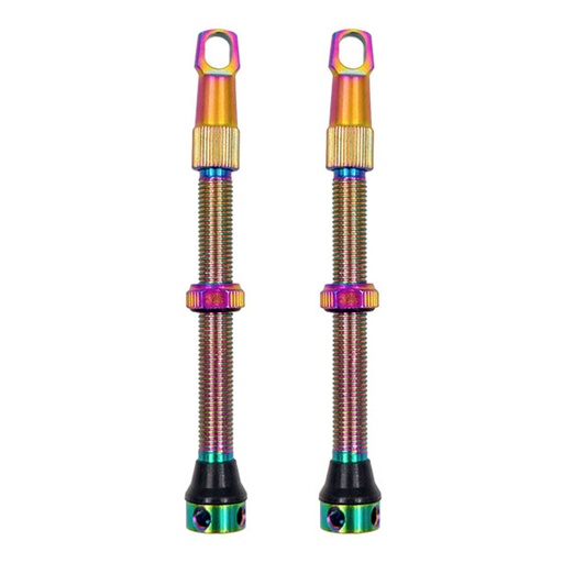 [99337B] VALVULAS ALUMINIO F/V 60MM (PAR) COLOR OIL Dr.Bike