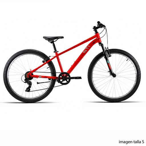 [37332M] BICI 26" HOMBRE ACERO C/SUSP "SHIMANO" 1x7 ROJO T-17