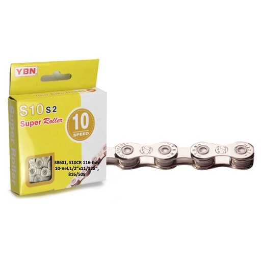 [38601] CADENA 10 VEL "YABAN" 1/2"X11/128,PLATA