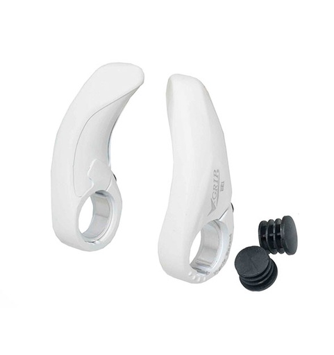[38881] PROTHESE DE GUIDON "V-GRIP" ALUMINIUM BLANC L:92MM