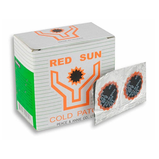 [40082] CAJA PARCHES "RED SUN" DE 25MM (100 PIEZAS)