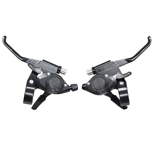 [26014] DOBLE MANDOS INDEX 7 X 3 VEL ALUMINIO NEGRO 