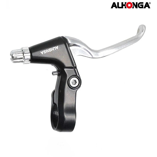 [79784] MANETAS FRENO ALUMINIO "ALHONGA" 3 DEDOS NEGRO/PLATA